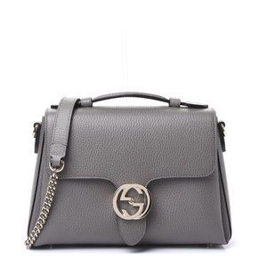 Gucci Dollar GG Interlocking Logo Calfskin Leather Handbag